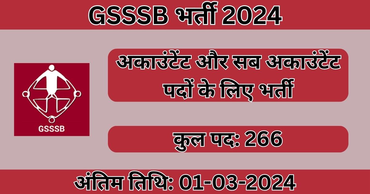 GSSSB Recruitment 2024: 266 पदों के लिए भर्ती